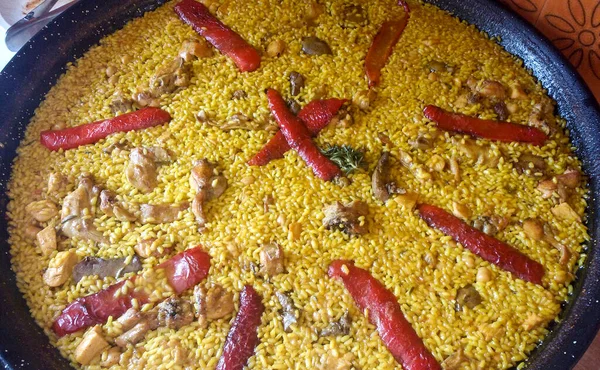 Rice Paella Rabbit Typical Spanish Dish — Stock Photo, Image