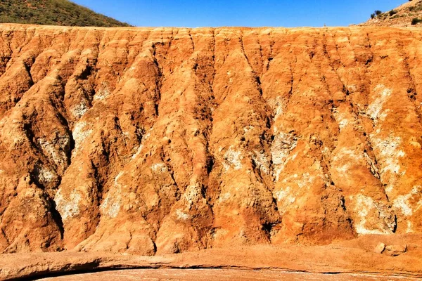 Sedimentos Formações Rochosas Raias Minerais Numa Antiga Pedreira Abandonada Mazarron — Fotografia de Stock