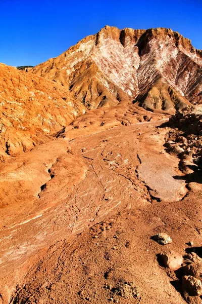 Sedimentos Formações Rochosas Raias Minerais Numa Antiga Pedreira Abandonada Mazarron — Fotografia de Stock