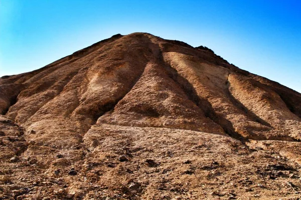 Sediment Klippformationer Och Mineralränder Ett Gammalt Övergivet Stenbrott Mazarron Murcia — Stockfoto