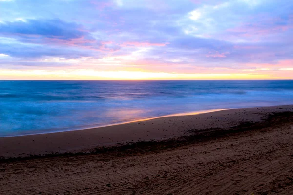 Bella Alba Sulla Spiaggia Con Colori Rosa Arancio Arenales Del — Foto Stock