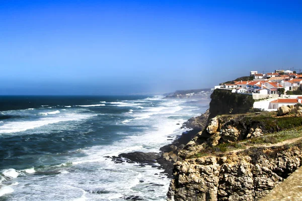 Güzel Cesur Deniz Azenhas Kıyısındaki Uçurumlar Baharda Portekiz Mar Yapar — Stok fotoğraf