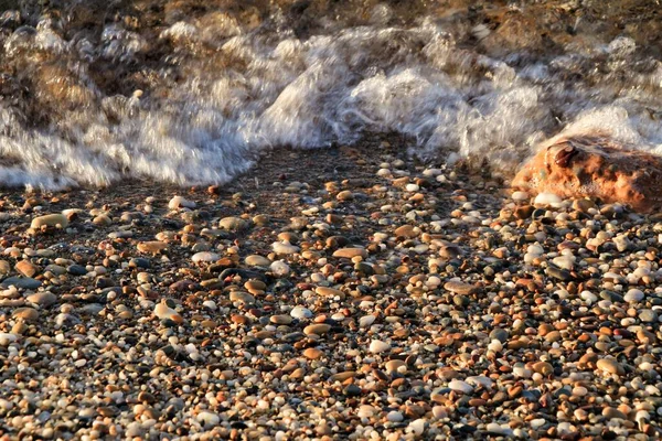 Texturas Rocosas Cantos Rodados Olas Costa Cartagena Murcia España — Foto de Stock