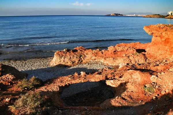 Krásný Východ Slunce Pláži Isla Plana Cartagena Murcia Španělsko — Stock fotografie