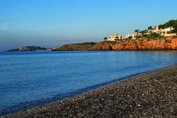 Mooie Zonsopgang Het Strand Isla Plana Cartagena Murcia Spanje — Stockfoto