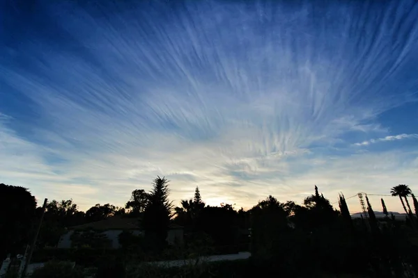 Nubes Precioso Cielo Atardecer Alicante Primavera —  Fotos de Stock