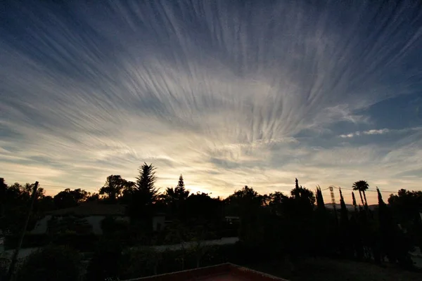 Alicante Baharda Sunset Bulutlar Güzel Gökyüzü — Stok fotoğraf