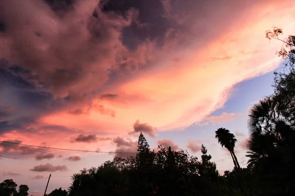 Pink Clouds Lovely Sky Sunset Alicante Summer — Stock Photo, Image