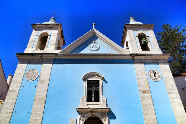 Hermosa Fachada Iglesia Nossa Senhora Bom Sucesso Cacilhas Lisboa Día —  Fotos de Stock