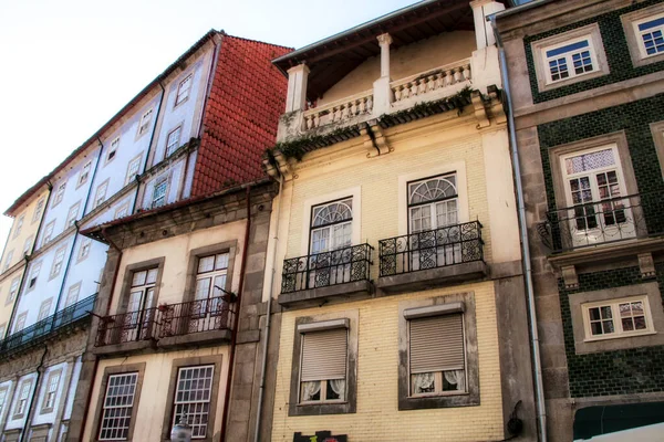 Beautiful Old Colorful Tiled Facades Porto City January — Stock Photo, Image