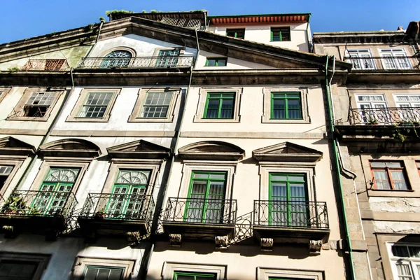 Schöne Und Alte Bunt Gekachelte Fassaden Der Stadt Porto Januar — Stockfoto