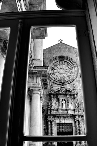Gyönyörű Régi Homlokzat Szent Ferenc Templom Porto Portugália — Stock Fotó