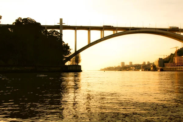 Hermoso Colosal Puente Hierro Llamado Dom Luis Sobre Las Aguas — Foto de Stock