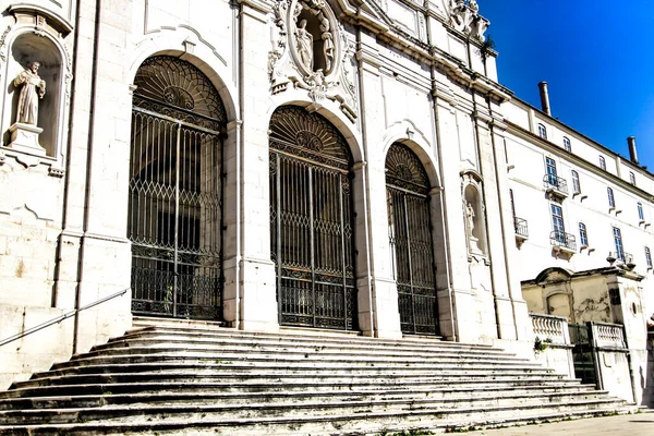 Hermosa Fachada Iglesia Nossa Senhora Das Merces Lisboa —  Fotos de Stock