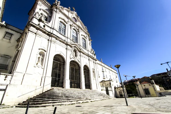 Красивый Фасад Церкви Носа Сеньора Дас Мерсес Лиссабоне — стоковое фото