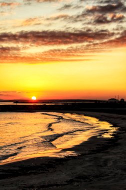 Santa Pola 'da gün batımı, Alicante, İspanya