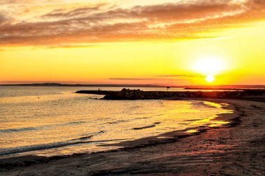 Santa Pola 'da gün batımı, Alicante, İspanya