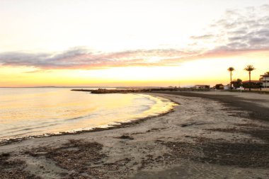 Santa Pola, Alicante, İspanya 'da Güzel Gün Batımı