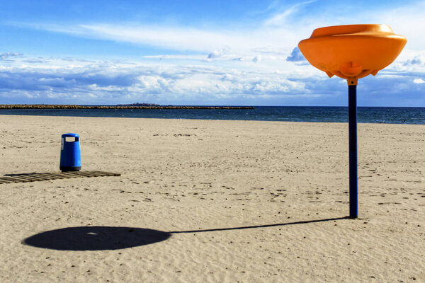Beach in the morning in Santa Pola, a small fishing village in southern Spain