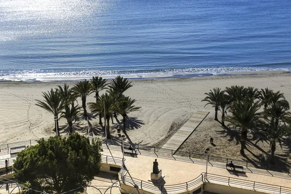 Strand Ochtend Santa Pola Een Klein Vissersdorpje Zuid Spanje — Stockfoto