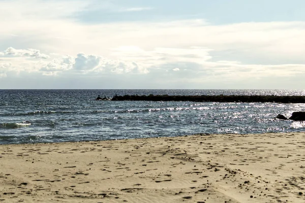 Пляж Утром Юге Испании Санта Пола Аликанте — стоковое фото