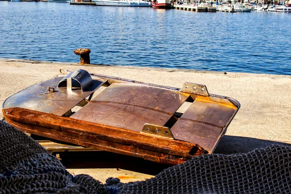 Redes Pesca Fundo Porto Santa Pola Alicante — Fotografia de Stock