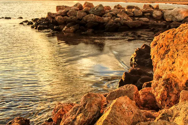 Santa Pola Sunset Renkli Güzel Bir Gökyüzü Deniz Güney Spanya — Stok fotoğraf