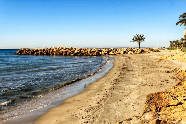 Stranden Morgonen Södra Spanien Santa Pola Alicante — Stockfoto