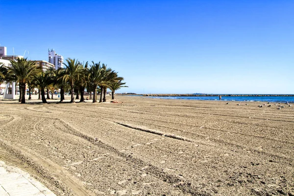 Dia Ensolarado Praia Inverno Santa Pola Alicante — Fotografia de Stock