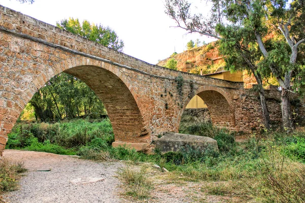 Old Stone Bridge Tuejar River Chelva Ισπανία — Φωτογραφία Αρχείου