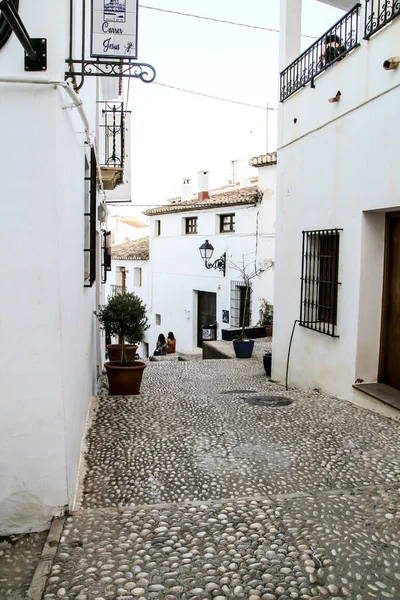 Ruas Estreitas Belas Fachadas Caiadas Altea Alicante Espanha — Fotografia de Stock