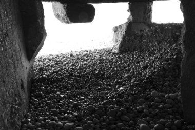 Interior of a Spanish Civil War bunker on Cap Negret beach in Altea, Alicante, Spain