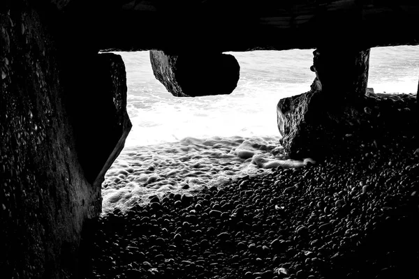 Interno Bunker Della Guerra Civile Spagnola Sulla Spiaggia Cap Negret — Foto Stock