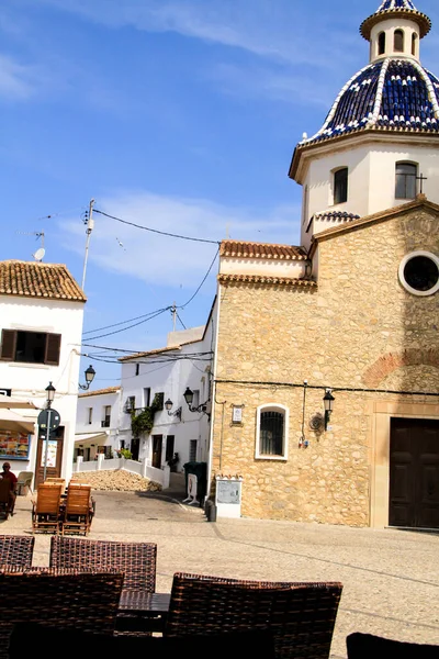 Altea Alicante Espanha Junho 2021 Virgem Igreja Consol Praça Altea — Fotografia de Stock