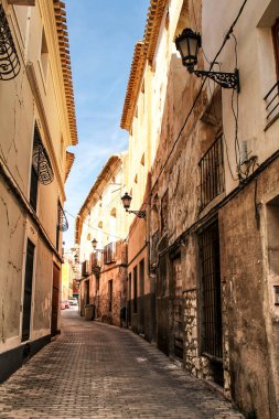 Alcaraz 'da dar sokaklar ve eski cepheler, Castilla la la Mancha topluluğu, İspanya