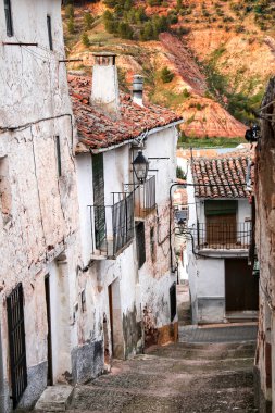 Alcaraz 'da dar sokaklar ve eski cepheler, Castilla la la Mancha topluluğu, İspanya