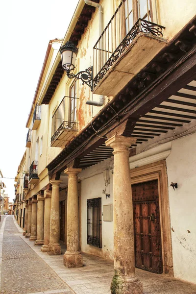 Majestic Old Stone Houses Renaissance Style Streets Alcaraz Castilla Mancha — Φωτογραφία Αρχείου