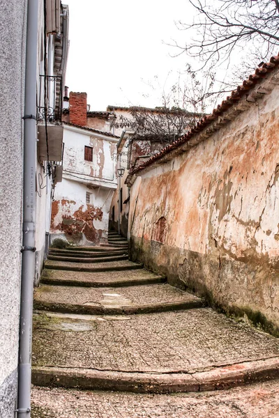 Úzké Ulice Staré Fasády Obci Alcaraz Castilla Mancha Španělsko — Stock fotografie