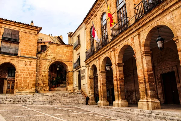 Renesanční Náměstí Alcarazu Zvané Plaza Mayor Castile Mancha Španělsko — Stock fotografie