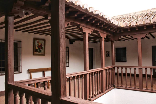 Pátio Uma Casa Típica Villanueva Los Infantes Castilla Mancha Espanha — Fotografia de Stock