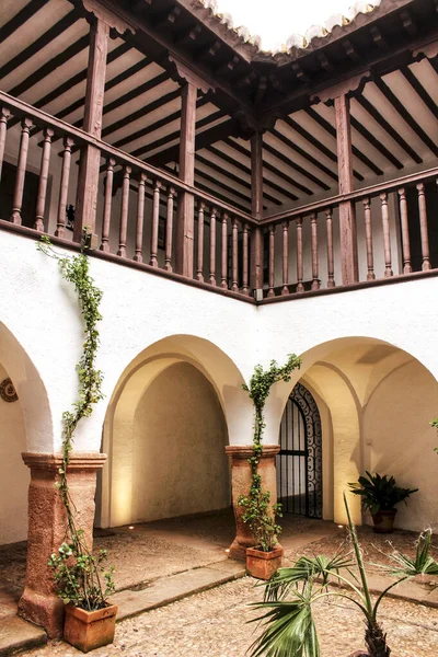 Pátio Uma Casa Típica Villanueva Los Infantes Castilla Mancha Espanha — Fotografia de Stock