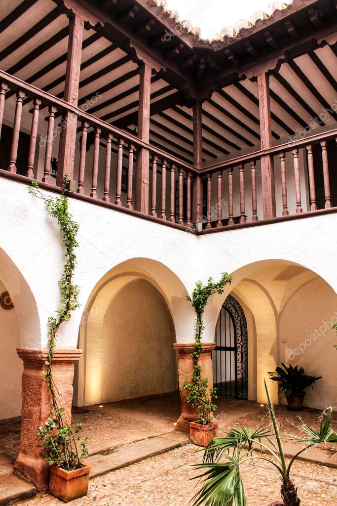 Courtyard of a typical house in Villanueva de los Infantes , Castilla la Mancha, Spain