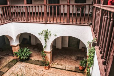 Courtyard of a typical house in Villanueva de los Infantes , Castilla la Mancha, Spain clipart