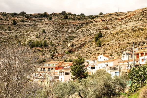 Άποψη Της Πόλης Της Τολοσά Ανάμεσα Στα Βουνά Κοινότητα Castilla — Φωτογραφία Αρχείου