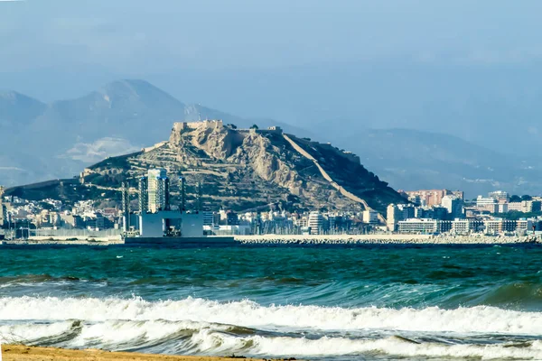 Utsikt Över Alicantes Kust Från Stranden Urbanova Sommaren — Stockfoto