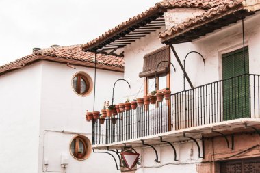 Villanueva de los Infantes köyünün sokaklarındaki eski ve görkemli evler, Ciudad Real Community, İspanya.