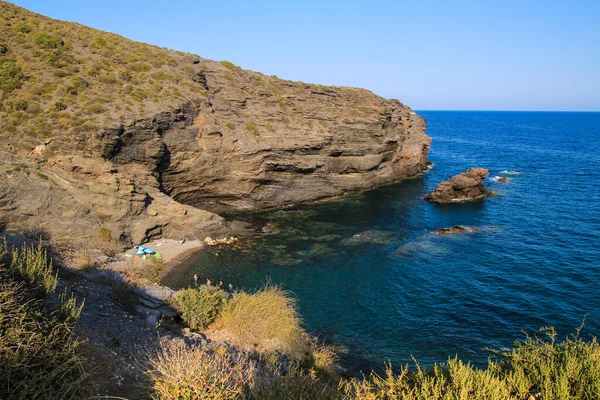 Hermosa Cala Cala Del Barco Provincia Cartagena España Día Soleado — Foto de Stock