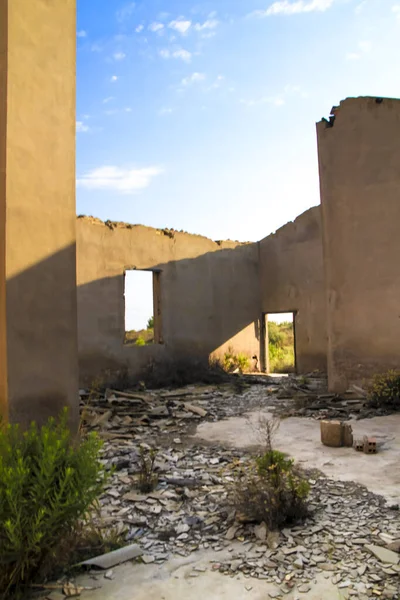 Restes Bâtiments Abandonnés Des Mines Village Union Dans Province Carthagène — Photo