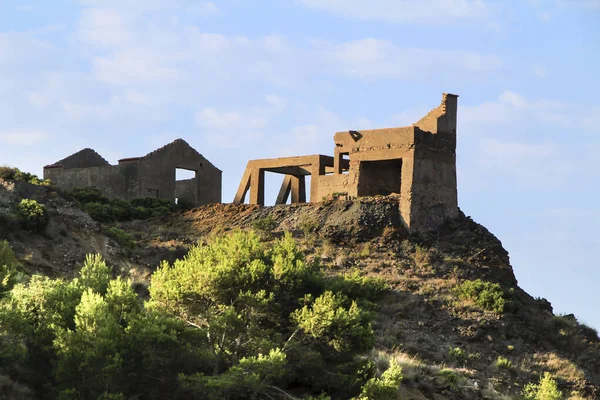 Pozůstatky Opuštěných Budov Dolech Vesnice Union Provincii Cartagena Murcia Španělsko — Stock fotografie