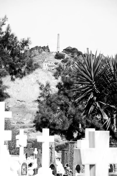 Old Lonely Cemetery Union Village Cartagena Province Murcia Community Sunny — Stock Photo, Image